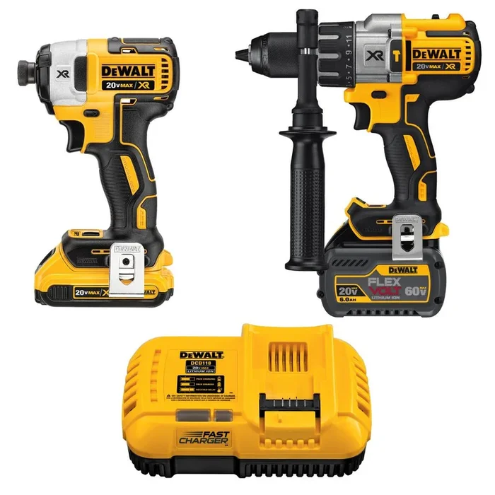 20-Volt MAX Lithium-Ion Cordless Brushless Combo Kit (2-Tool) with FLEXVOLT and 20-Volt Battery and Charger
