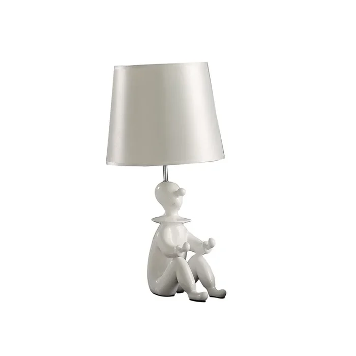 21.25″ White Modern Clown Phone Holder Resin Table Lamp White Polyresin