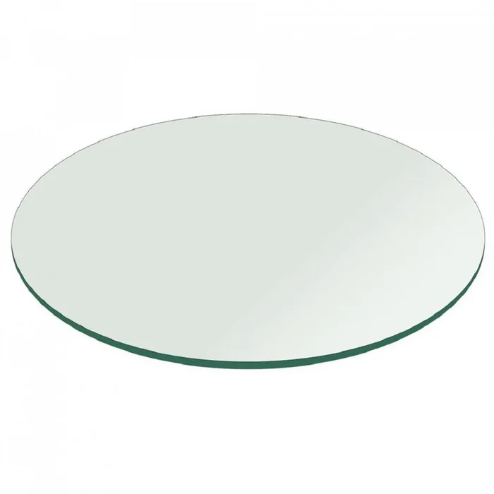 22 in. Clear Round Glass Table Top, 1/4 in. Thickness Tempered Flat Edge Polished