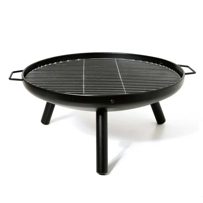 23 Inch Outdoor Fire Pit, Durable Wood Burning Fireplace Bowl With Grill Rack For Patio Garden, Backyard, Porchcamping, Bbq, Picnic Bonfire Black Garden & Outdoor Steel