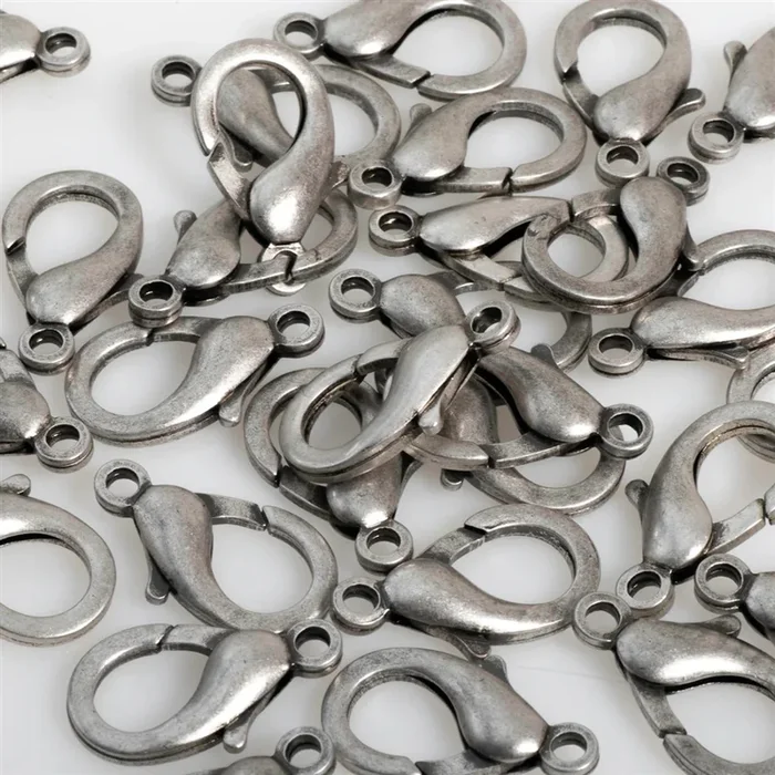 23mm Electroplated Lobster Clasp – Antique Silver