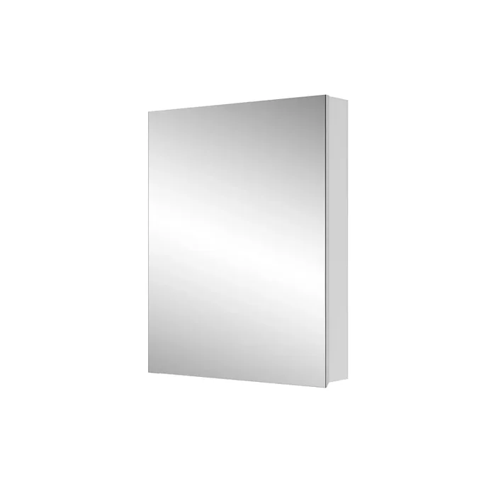24″ W X 30″ H Single Door Bathroom Medicine Cabinet With Mirror, Recessed Or Surface Mount Bathroom Wall Cabinet, Beveled Edges,Silver White Engineered Wood