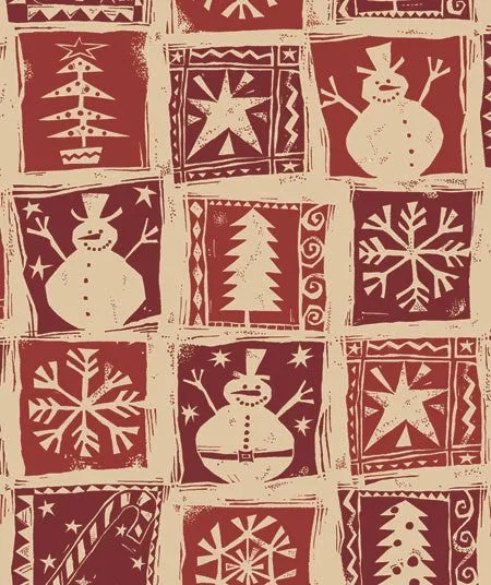 24″ x 100 Feet Homespun Christmas Kraft Cutter Box Gift Wrap