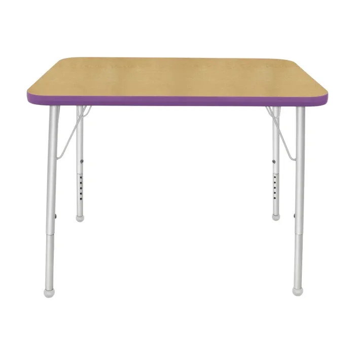 24″ X 48″ Rectangle Table – Top Color: Maple, Edge Color: Purple