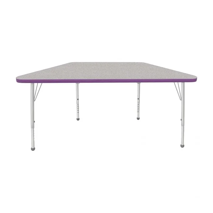 24″ x 48″ Trapezoid Table – Gray Nebula Top with Purple Edges
