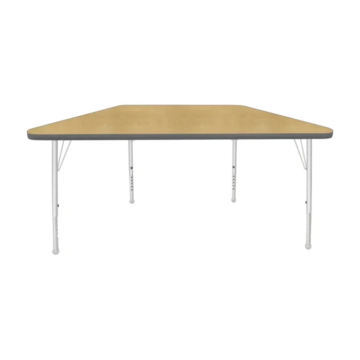 24″ x 48″ Trapezoid Table – Maple Top, Graphite Edges