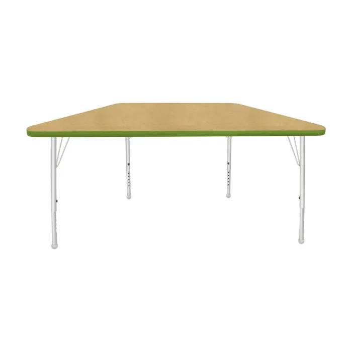 24″ x 48″ Trapezoid Table – Maple Top, Sour Apple Edge Color