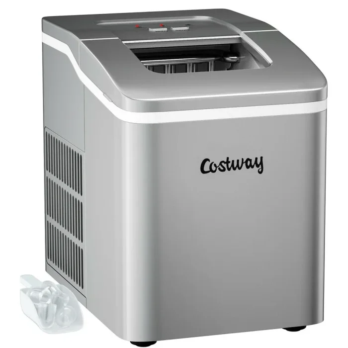 26lbs/24h Portable Countertop Ice Maker Machine with Scoop