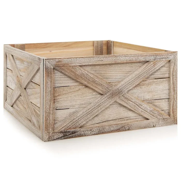 28.5 Inch Wooden Tree Collar Box for Indoor/Outdoor Use