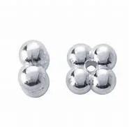 2mm Sterling Silver Quad Bead – 4mm Overall Size with 1mm Hole Size