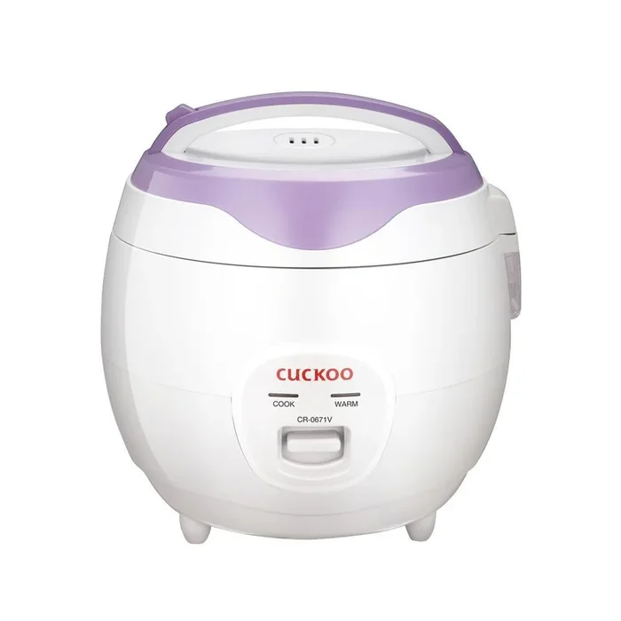 3.2 qt. 6-Cup White/Violet Electric Rice Cooker and Warmer