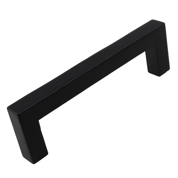 3-3/4 in. Matte Black Solid Square Slim Cabinet Drawer Bar Pulls (10-Pack)