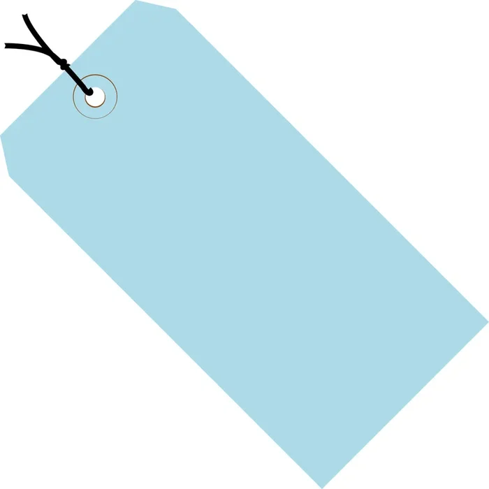 3-3/4 x 1-7/8 Pre-Strung Light Blue Tags (THICK BOARD – 13 POINT) 1000/Case