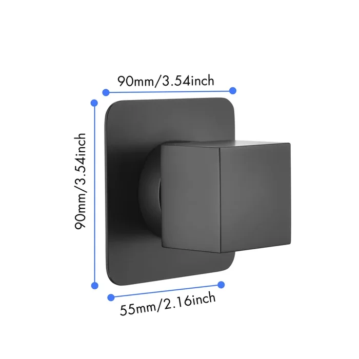 3 4″ Cast Metal Volume Control Valve 3 Piece Extra High Flow Master Shower Volume Controladjustable Brass Handle Valve Body, 1 Piece Each On The Left And Right Matt Black Brass