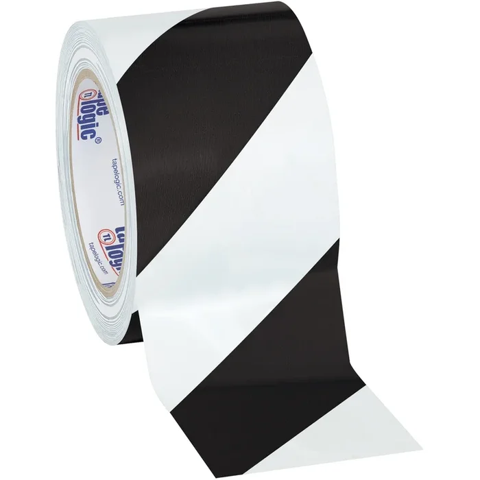3″ x 36 yds. Black/White Striped Vinyl Safety Tape 3/Case