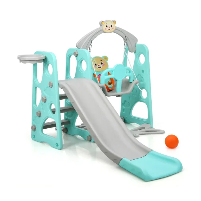 3-in-1 Toddler Climber and Swing Set Slide Playset