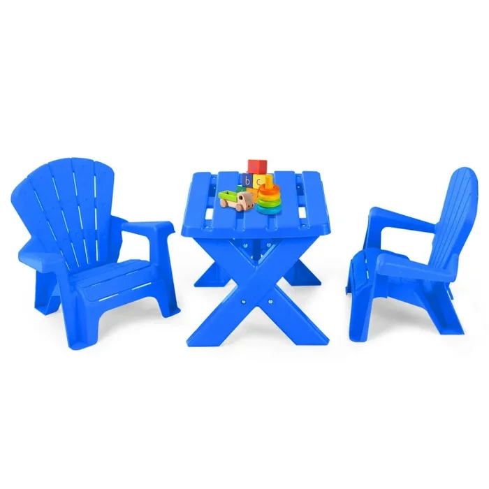 3-Piece Plastic Children’s Play Table Chair Set