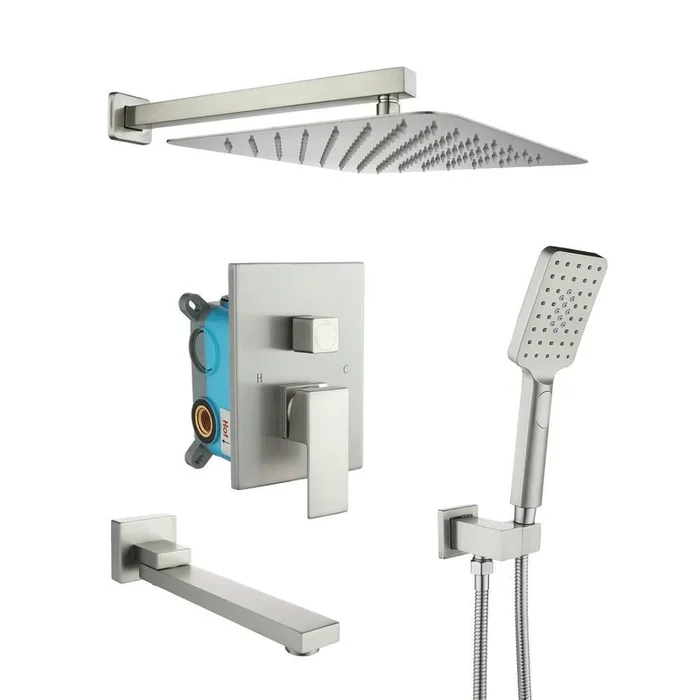 3-Spray with 2.5 GPM 12 in. 3 Functions Tub Wall Mount Dual Shower Heads in Spot in Polished Chrome (Valve Included)