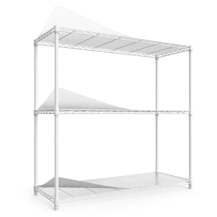 3 Tier Wire Shelving Unit, 1050 LBS NSF Height Adjustable Metal Garage Storage Shelves, Heavy Duty Storage Wire Rack Metal Shelves – White