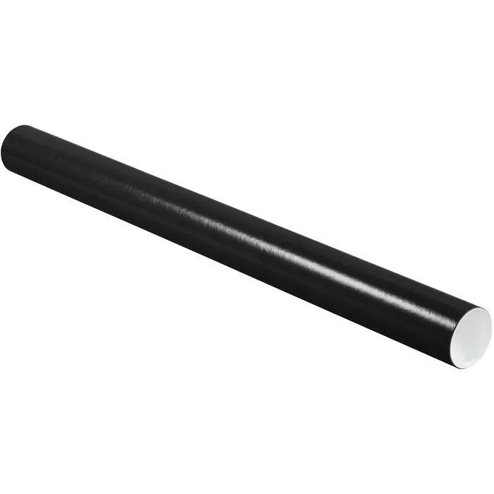 3 x 36 Black Mailing Tubes With End Caps .070 Gauge 24/Case