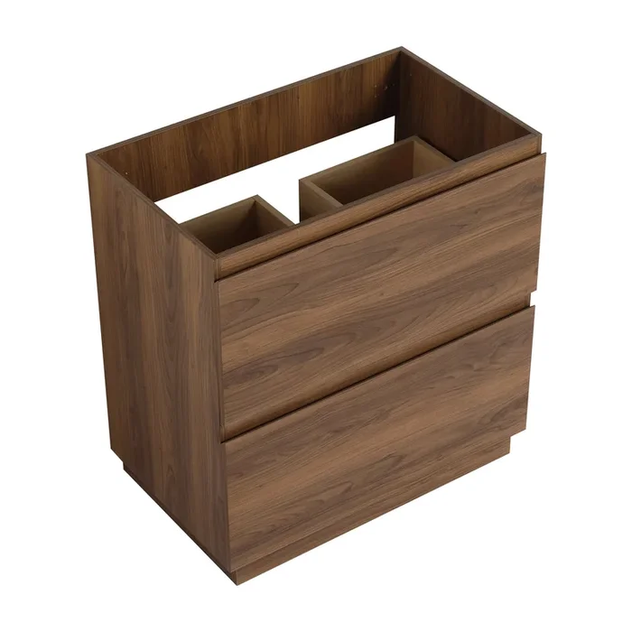 30″ Bathroom Vanities Without Sink, Modern Undermount Bathroom Sink Cabinet With Double Drawer, Freestanding Bathroom Sink Cabinet,Engineering Wood,Brown Brown Bathroom American Design Engineered Wood