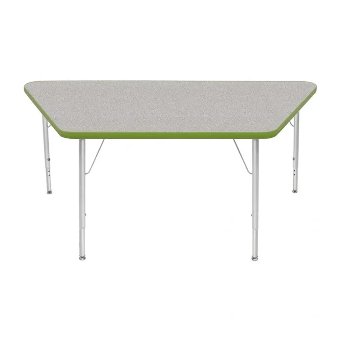 30″ x 60″ Trapezoid Table – Gray Nebula Top, Sour Apple Edge