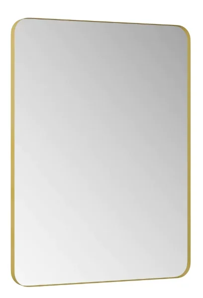 30 in. W x 40 in. H Rectangular Metal Framed Wall Bathroom Vanity Mirror in Gold