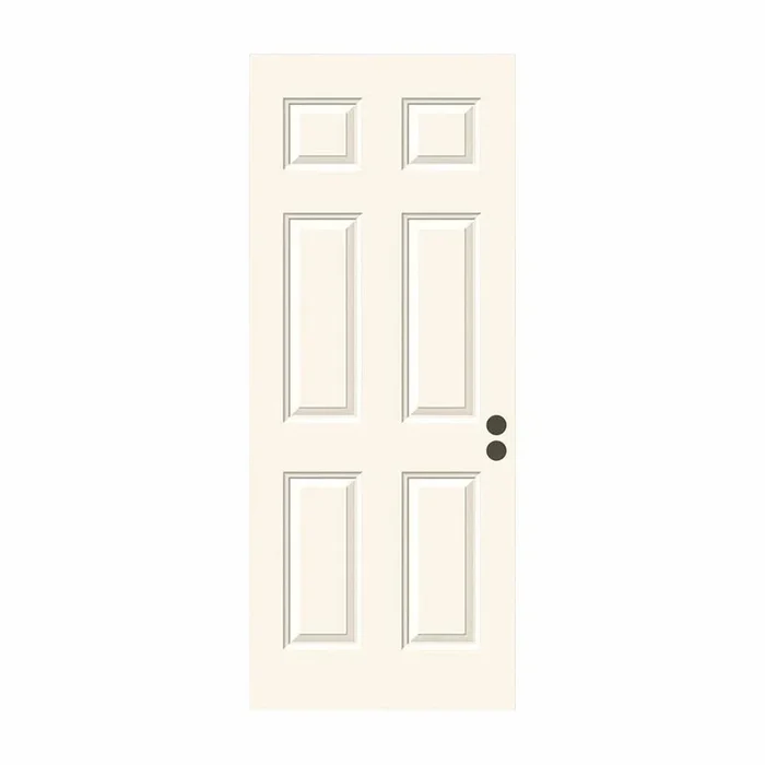 30 in. x 79 in. 6-Panel Primed Premium Steel Front Door Slab