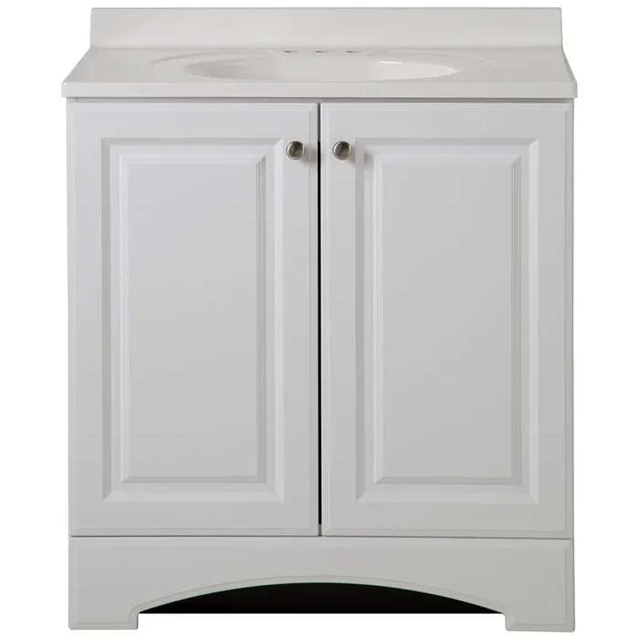 31 in. W Vanity in White with Cultured Marble Vanity Top in White