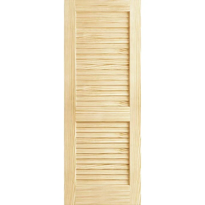 32 in. x 80 in. Unfinished Plantation Louver Louver Solid Core Wood Interior Door Slab