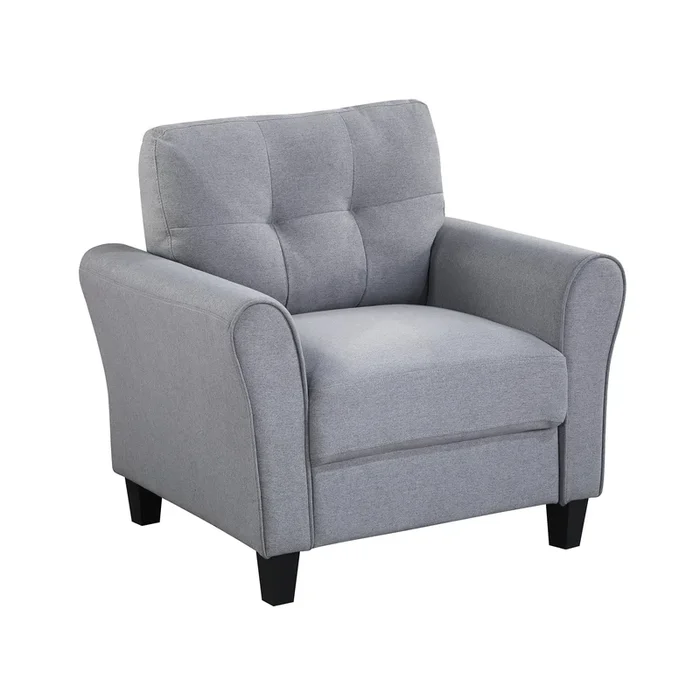 35″ Modern Living Room Armchair Linen Upholstered Couch Furniture for Home or Office, Light Grey-Blue,(1-Seat,)