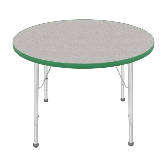 36″ Round Table – Top Color: Gray Nebula, Edge Color: Dustin Green