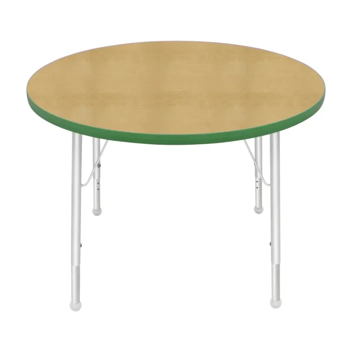 36″ Round Table – Top Color: Maple, Edge Color: Dustin Green
