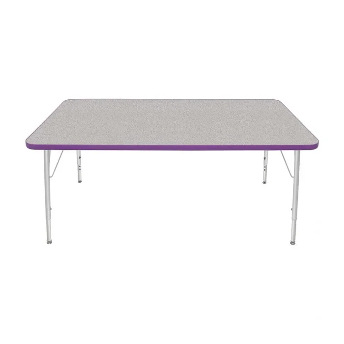 36″ X 60″ Rectangle Table – Top Color: Gray Nebula, Edge Color: Purple