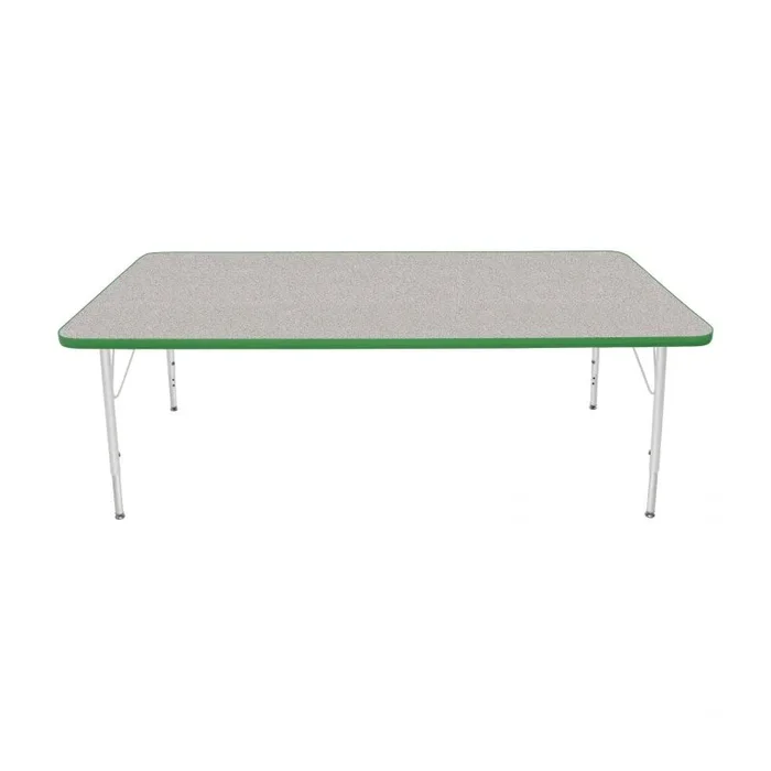 36″ x 72″ Rectangle Table – Gray Nebula Top, Dustin Green Edge