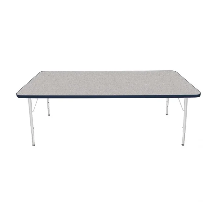 36″ x 72″ Rectangle Table – Gray Nebula Top, Navy Edge