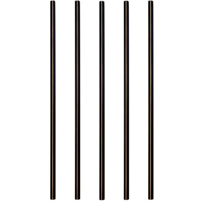 36 in. x 3/4 in. Black Aluminum Round Deck Railing Baluster (5-Pack)