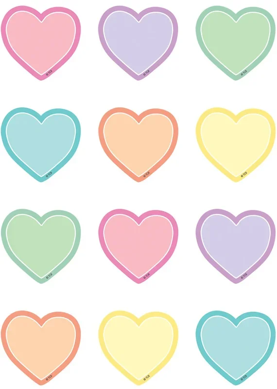 36Ct Pastel Pop Hearts Mini Accents