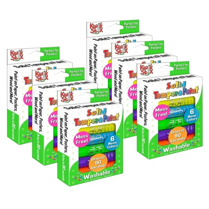 36Ct Solid Tempera Paint Sticks In 6 Neon Colors