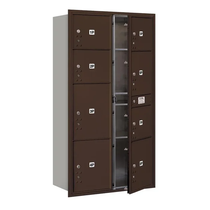 3700 Horizontal Series 8-Parcel Locker Recessed Mount Mailbox