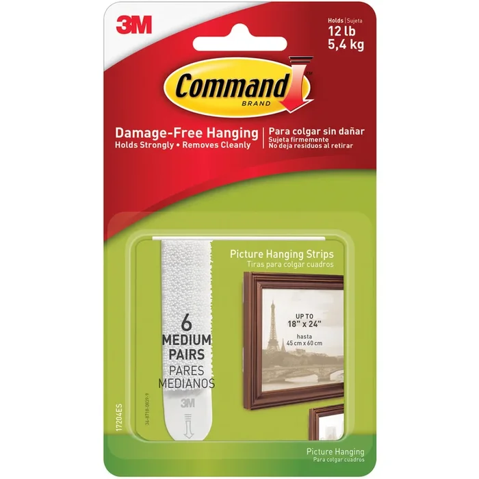 3M 17204 Command Picture Hanging Strips – Medium 12/Case
