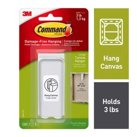 3M Command Plastic Coated White Canvas Picture Hanger 3 lb 1 pk