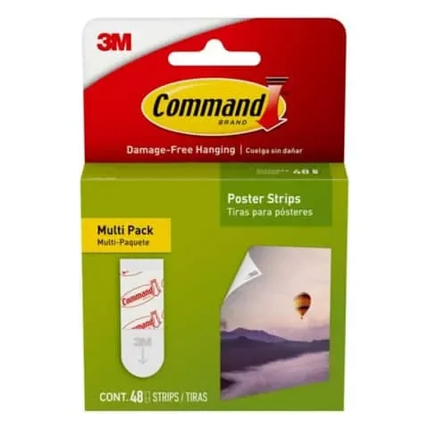 3M Command White Poster Strips 1 lb 48 pk