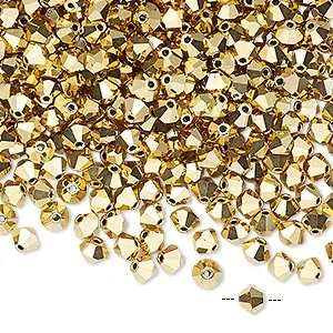 3mm Preciosa Crystal Bicone Bead – Full Aurum
