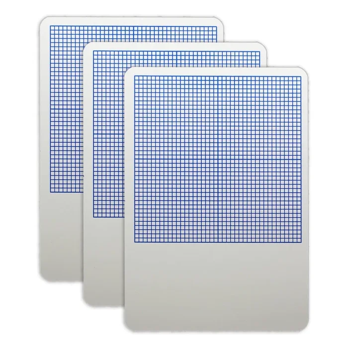 3Pk Graph Dry Erase Board 11X16 1/4In Squares