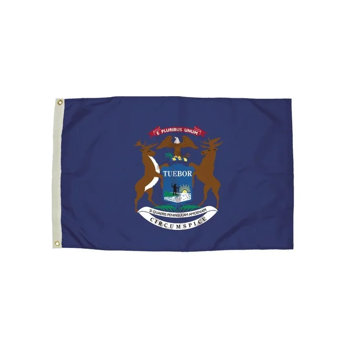 3X5 Nylon Michigan Flag Heading & Grommets – Flagzone