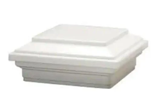 4 in. x 4 in. Enhance Classic White Composite Post Cap-Flat