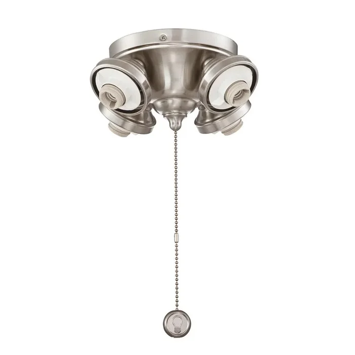 4-Light Brushed Nickel Ceiling Fan Fitter LED Light Kit