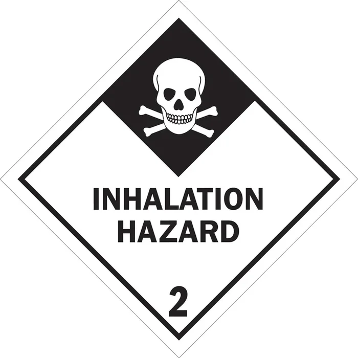 4 x 4″ – “Inhalation Hazard – 2” Labels 500/Roll