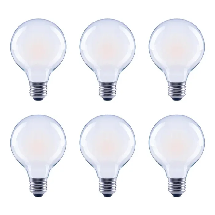 40-Watt Equivalent G25 Globe Vanity Frosted Glass Vintage Edison Filament Dimmable LED Light Bulb Soft White (6-Pack)